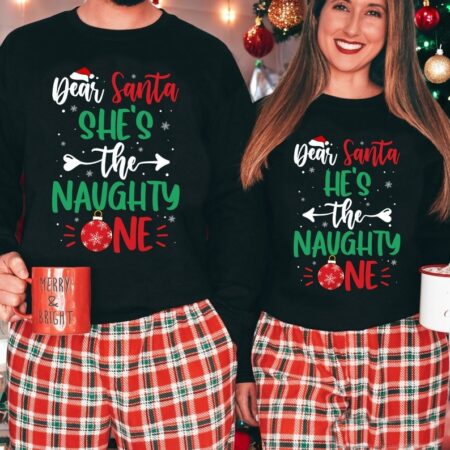 Dear Santa Mr And Mrs Christmas Couple Matching Sweatshirt Product Photo 1