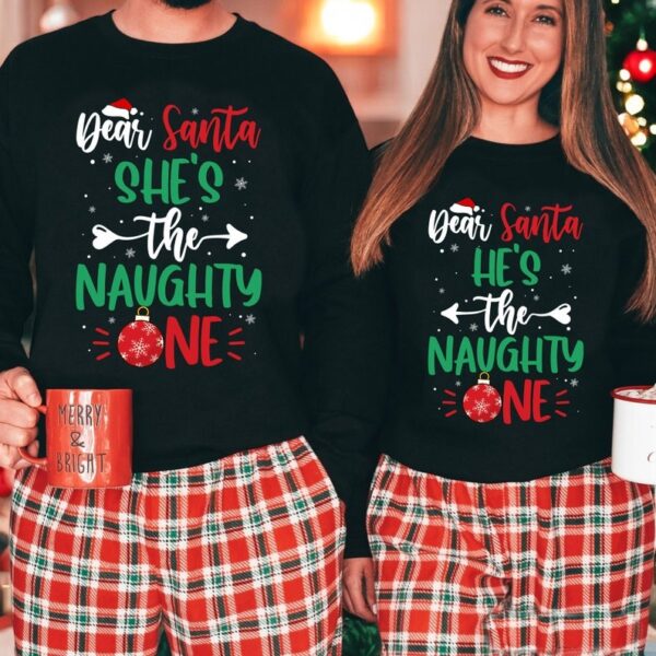 Dear Santa Mr And Mrs Couple Matching Christmas Shirt Product Photo 1