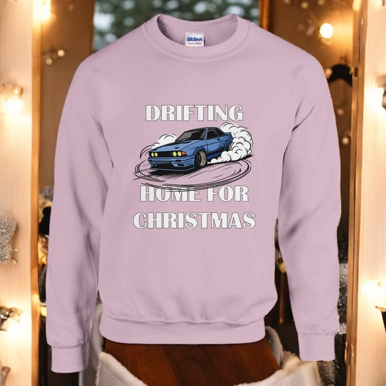 Drifting Home For Christmas, Car Christmas Jumper Sweatshirt Product Photo 2