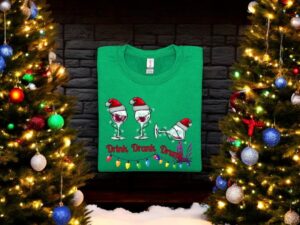 Drink Drank Drunk Funny Christmas Sweatshirt Product Photo 2