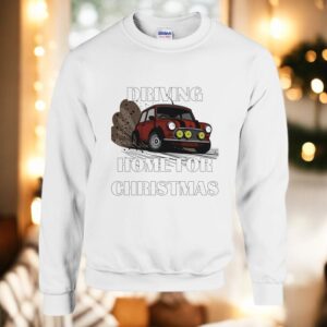 Driving Home For Christmas, Classic Mini Rally Festive Car Christmas Jumper Sweatshirt Product Photo 3