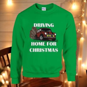 Driving Home For Christmas, Classic Mini Rally Festive Car Christmas Jumper Sweatshirt Product Photo 4