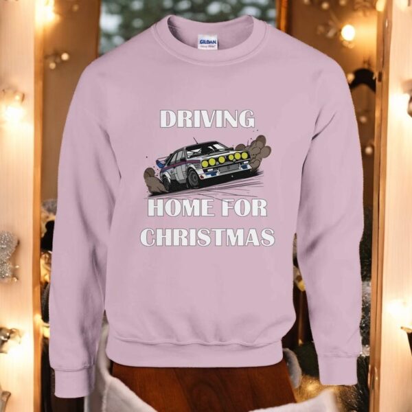 Driving Home For Christmas, Lancia Rally Fun Festive Christmas Jumper Sweatshirt Product Photo 1