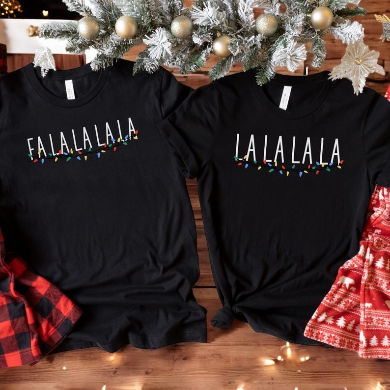 fa la la la la Couple Matching Christmas Sweatshirts Product Photo 2