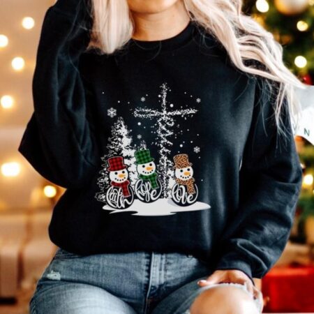 Faith Hope Love Jesus Christmas Sweatshirt Product Photo 1