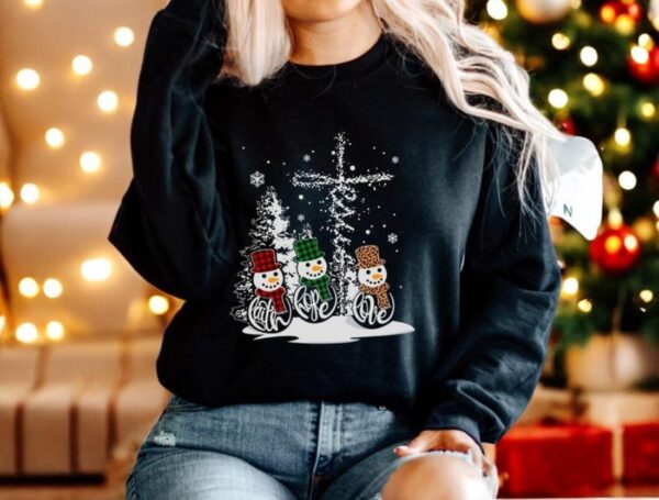 Faith Hope Love Jesus Christmas Sweatshirt Product Photo 1