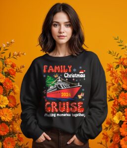 Family Christmas Cruise 2024 Merry Cruisemas Boat Trip Xmas Shirt Gift - Girl Black Swearshirt