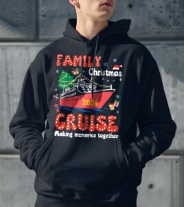 Family Christmas Cruise 2024 Merry Cruisemas Boat Trip Xmas Shirt Gift - Men Black Hoodie