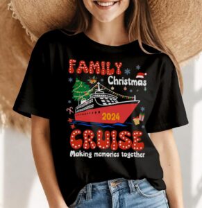 Family Christmas Cruise 2024 Merry Cruisemas Boat Trip Xmas Shirt Gift - Women Black T-Shirt