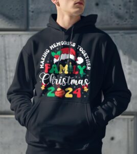 Family Christmas Making Memories Together Christmas Crew 2024 Shirt Gift - Men Black Hoodie