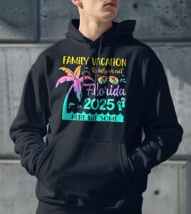 Family Florida Vacation 2025 Summer Vacation Matching Shirt Gift - Men Black Hoodie