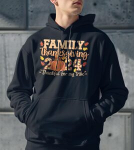 Family Thanksgiving 2024 Thankfull For My Tribe Shirt Gift - Men Black Hoodie