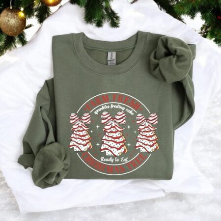 Farm Fresh Christmas Tree Shirt, Christmas Tree Cake Sweatshirt Product Photo 1