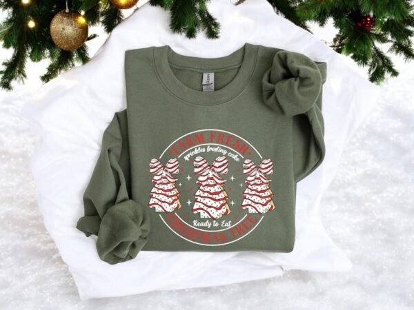 Farm Fresh Christmas Tree Shirt, Christmas Tree Cake Sweatshirt Product Photo 1