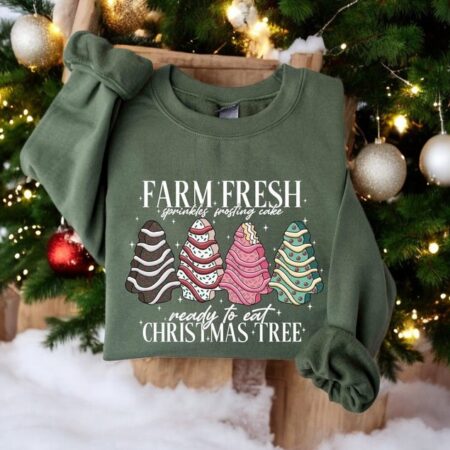 Farm Fresh Sprinklles Frosting Cake Christmas Cake Sweatshirt Product Photo 1