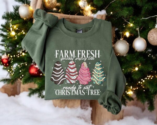 Farm Fresh Sprinklles Frosting Cake Christmas Cake Sweatshirt Product Photo 1