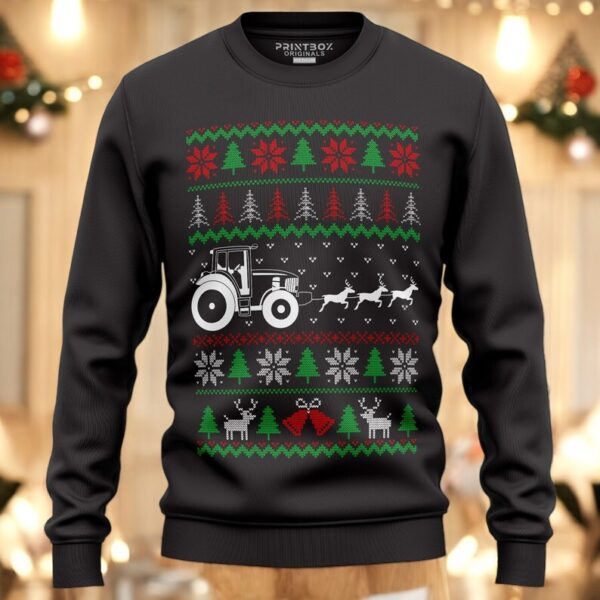 Farming Car Pine Christmas Sweatshirt Product Photo 1