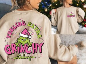 Feeling Grinchy Today Christmas Sweatshirt Product Photo 2