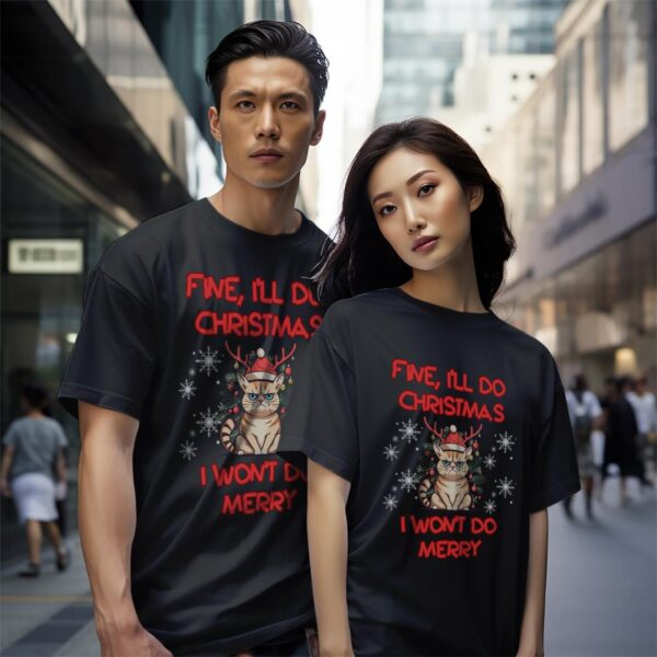 Fine I'll Do Christmas I Won't Do Mery Cat Christmas Shirt Product Photo 1