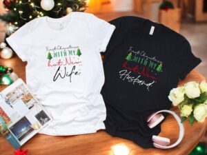 First Christmas With My Hot New Wife, Husband Couple Matching Christmas Shirt Product Photo 2