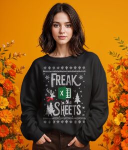 Freak in the Sheets Excel Ugly Christmas Sweatshirt Product Photo 2