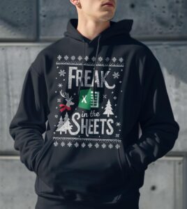 Freak in the Sheets Excel Ugly Christmas Sweatshirt Product Photo 3