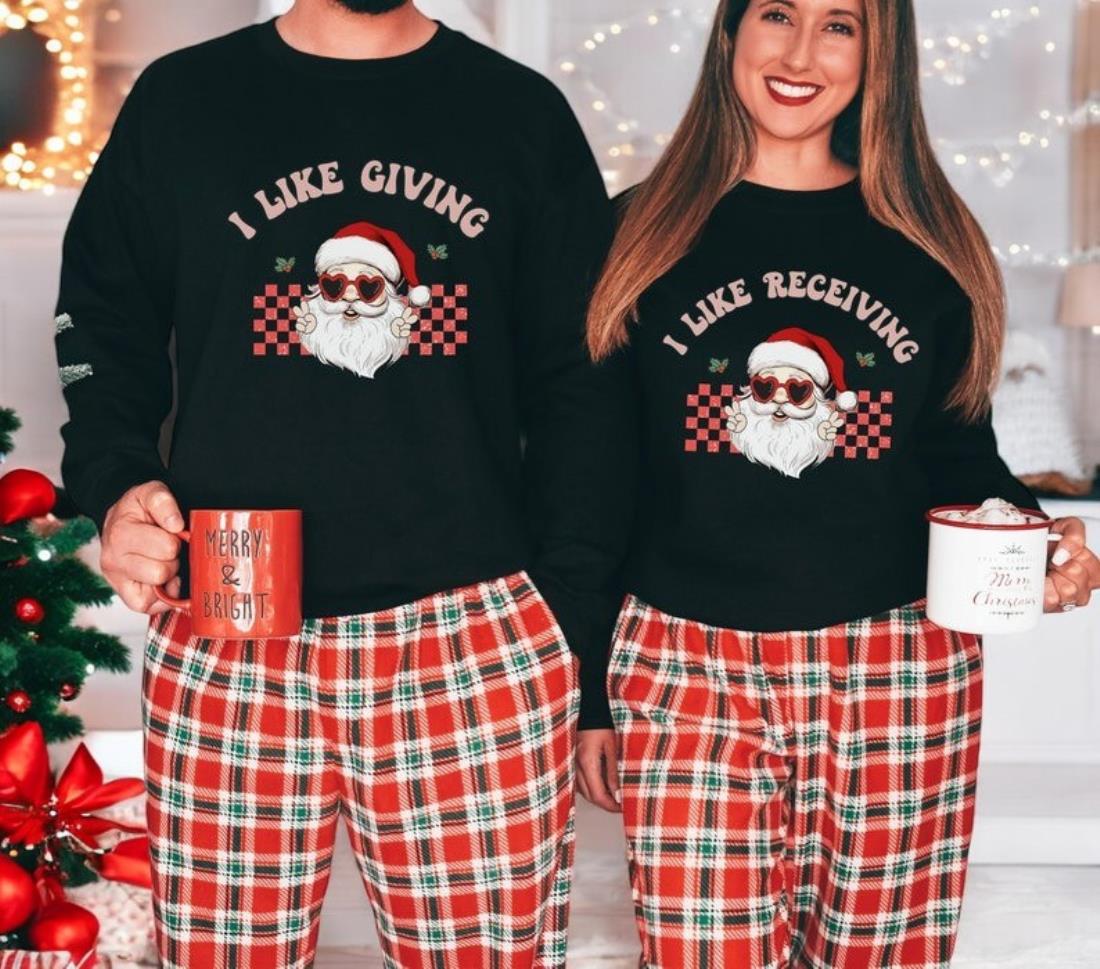 Funny Couples Christmas Shirts I Like Giving Product Photo 2