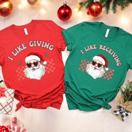 Funny Couples Christmas Shirts I Like Giving Product Photo 1