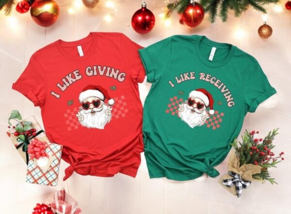 Funny Couples Christmas Shirts I Like Giving Product Photo 1