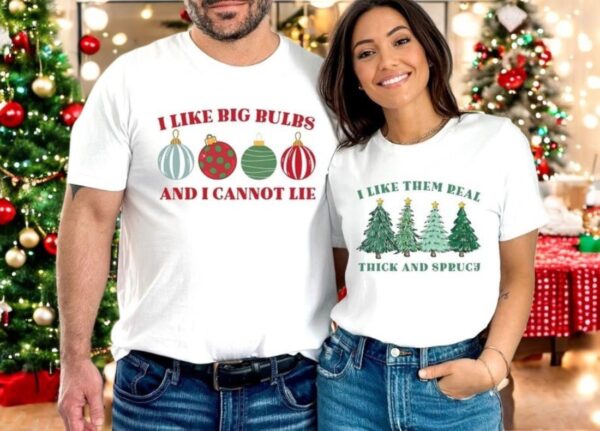 Funny Matching Couples Christmas Shirt Product Photo 1