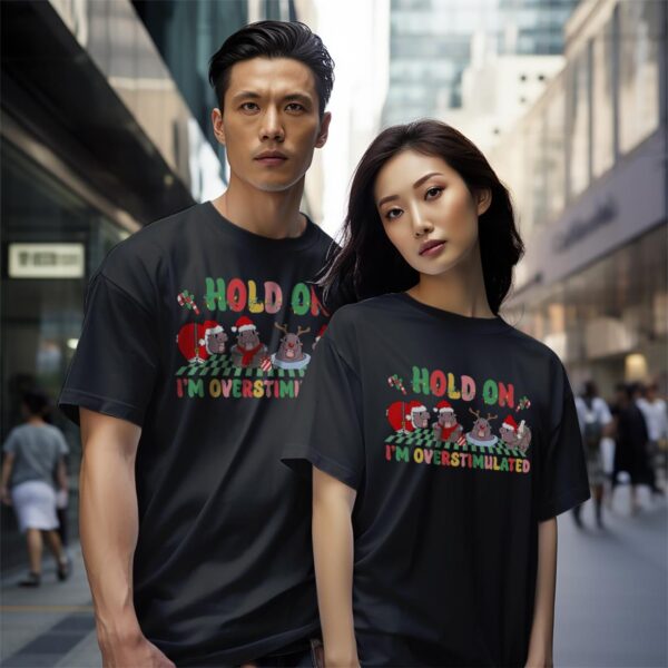 Funny Moo Deng Christmas Christmas Moo Deng Shirt Gift - Black Couple White T-Shirt