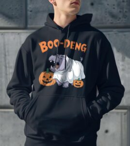 Funny Moo Deng Halloween Boo Ghost Costume Moo-Deng Lover - Men Black Hoodie