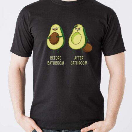 Funny Poop Shirt, Before Bathroom After Bathroom, Cute Avocado Novelty T-Shirt - Men T-Shirt