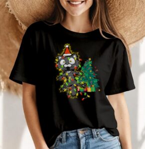 Funny Pussy Cat From Christmas Light Vacation Frie Christmas Shirt Product Photo 4