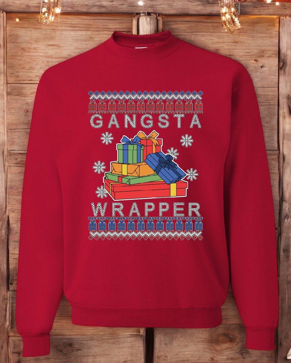 Gangsta Wrapper Ugly Christmas Sweatshirt Product Photo 2