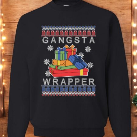 Gangsta Wrapper Ugly Christmas Sweatshirt Product Photo 1