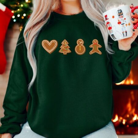 Gingerbread Christmas Cookie Sweatshirt Shirt Product Photo 1