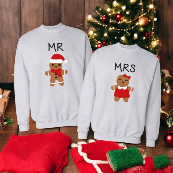 Gingerbread funny merry christmas Matching Christmas Couple Sweatshirt Product Photo 1