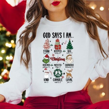 God Says I'am Christmas Christmas Sweatshirt Product Photo 1