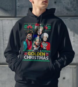 Golden Christmas Christmas Shirt - Men Black Hoodie