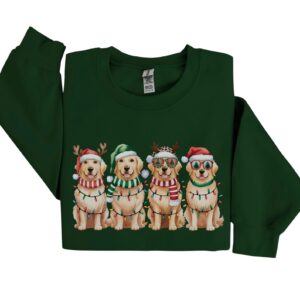 Golden Retriever Sweatshirt, Retriever Dog Christmas Crewneck Sweatshirt Product Photo 2