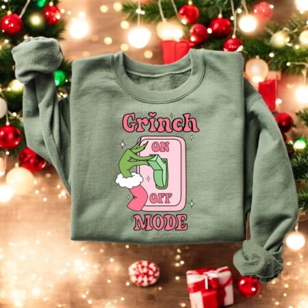 Grich Hand, Grinch Mode On christmas sweatshirt Product Photo 1