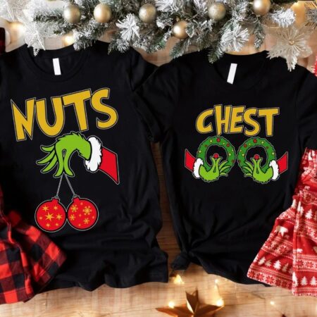 Grinch Chest Nuts Shirt, Funny Couple Christmas Shirt Product Photo 1