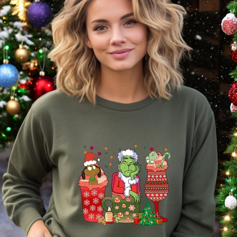 Grinch Christmas Coffee Sweatshirt Product Photo 2