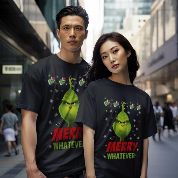 Grinch Christmas Newmerry whatever Christmas Shirt Product Photo 1