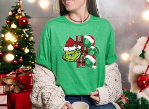 Grinch Ho Ho Ho Christmas Shirt Product Photo 2