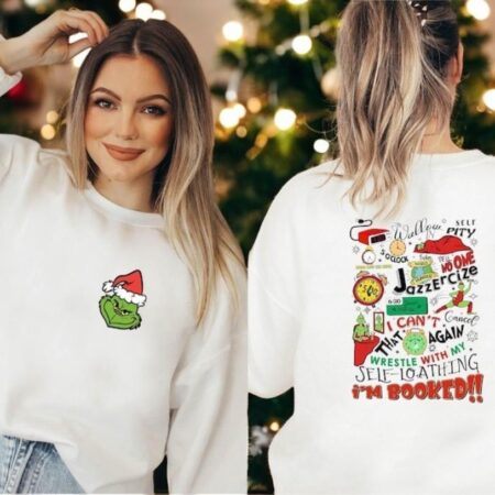 Grinch My Day Im Booked Christmas Sweatshirt Product Photo 1