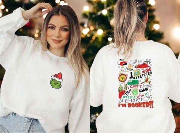 Grinch My Day Im Booked Christmas Sweatshirt Product Photo 1