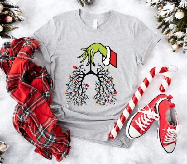 Grinch Respiratory Therapist Tee, Funny Pulmonologist Christmas Sweatshirt Product Photo 1