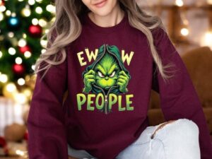 Grinch Shirt, Ew People Sweatshirt Product Photo 2